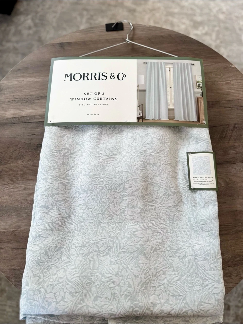Morris & Co. Bird & Anemone Jacquard Window Curtains Set of 2 (36”x84”)